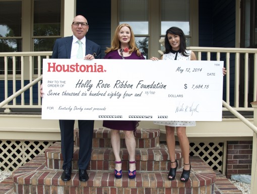 Derby check presentation 510x385 Houstonia Magazine Gives Donation to Holly Rose Ribbon Foundation 